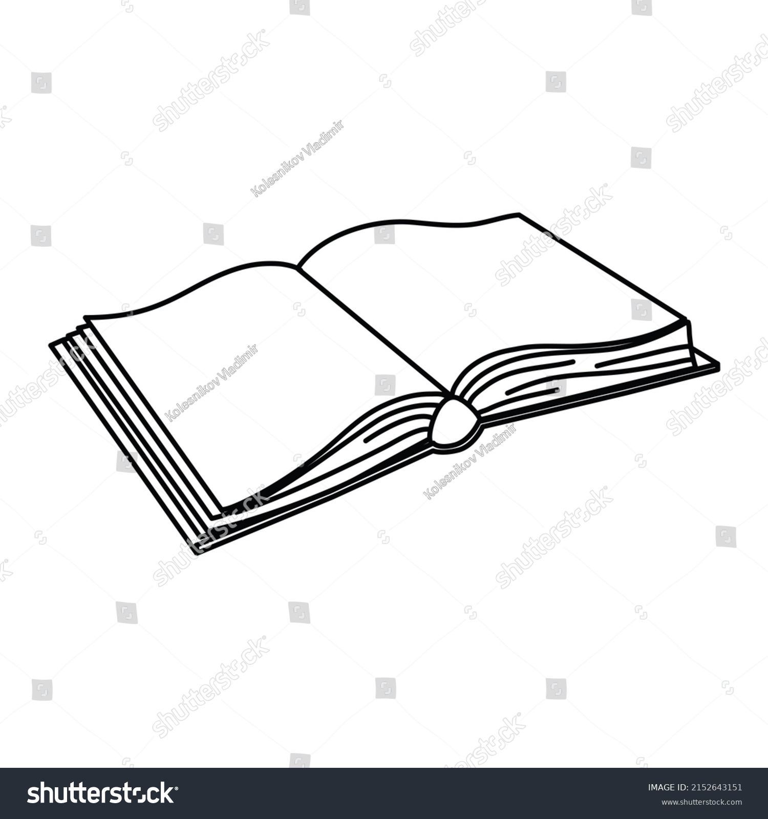 Books Sketch Illustration Black White Hand Stock Illustration ...