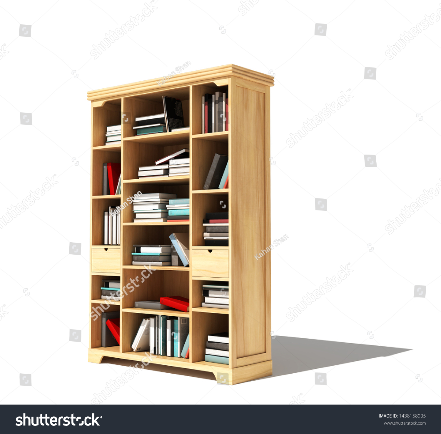 Bookshelf Book Isolated On White Background Stock Illustration