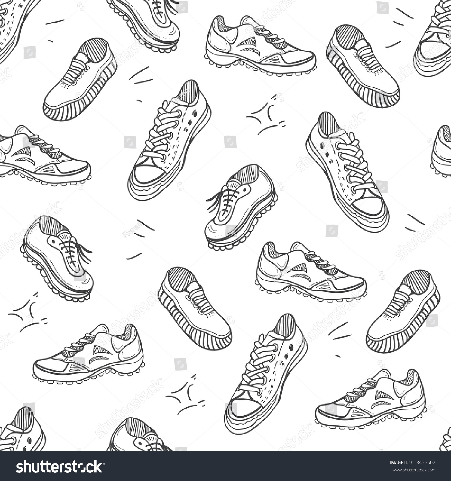 Boots Doodle Pattern Background Doodle Shoes Stock Illustration