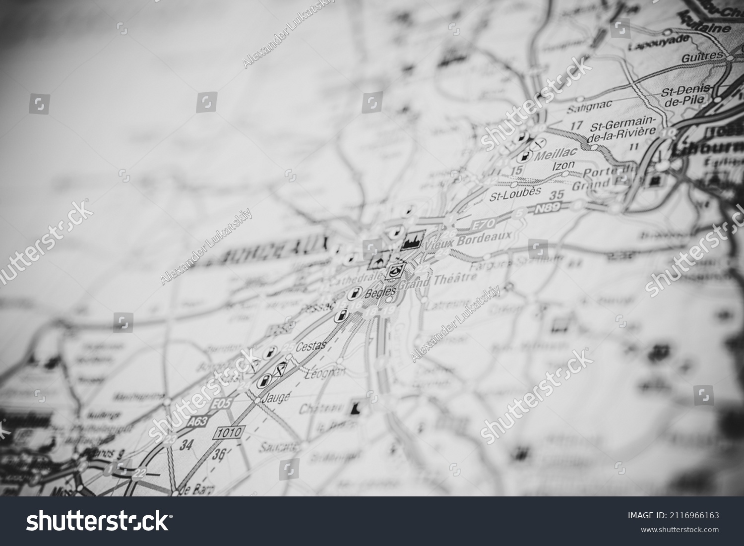 Stock Photo Bordeaux On The Europe Map 2116966163 