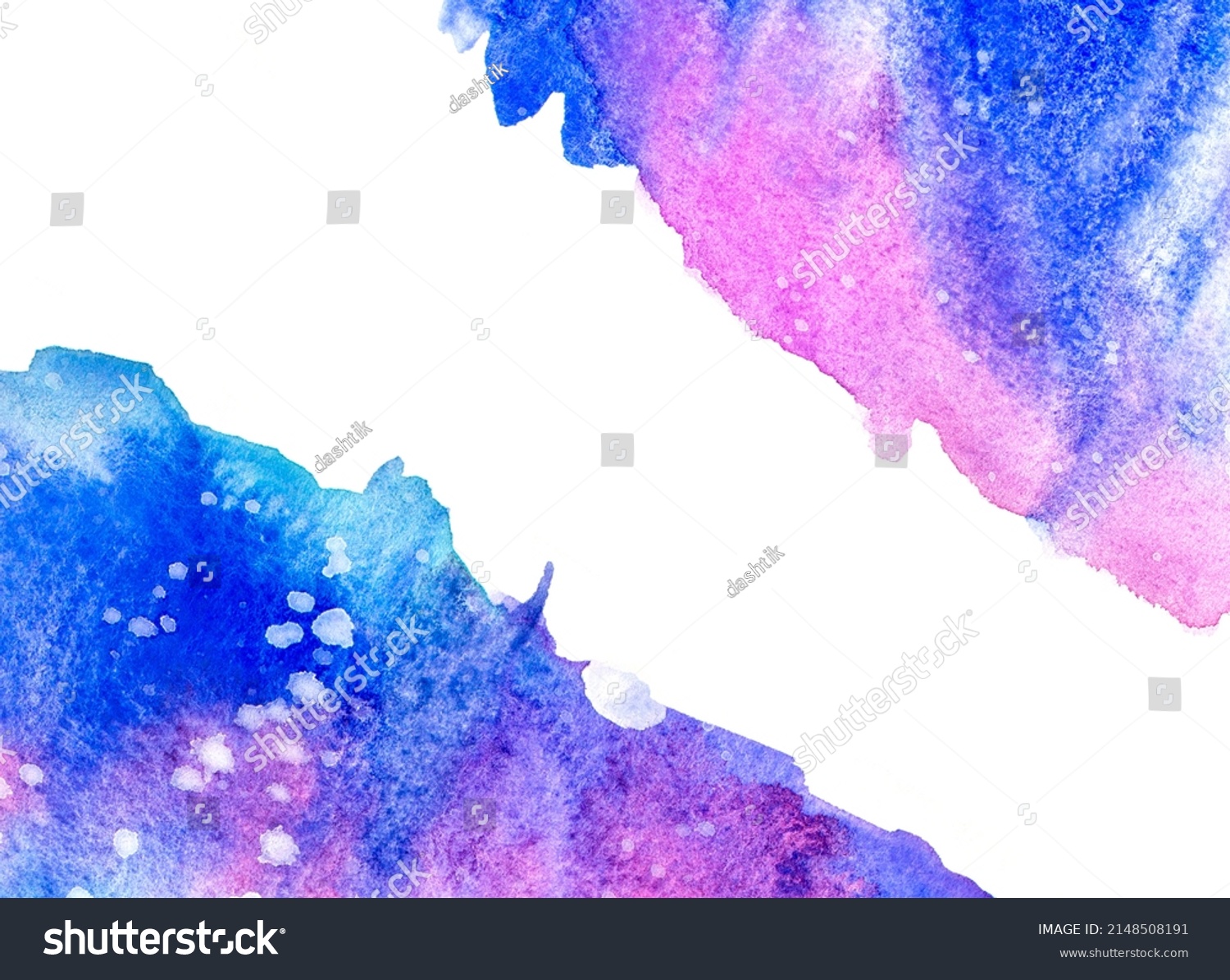 Border Abstract Purple Blue Watercolor Paper Stock Illustration ...