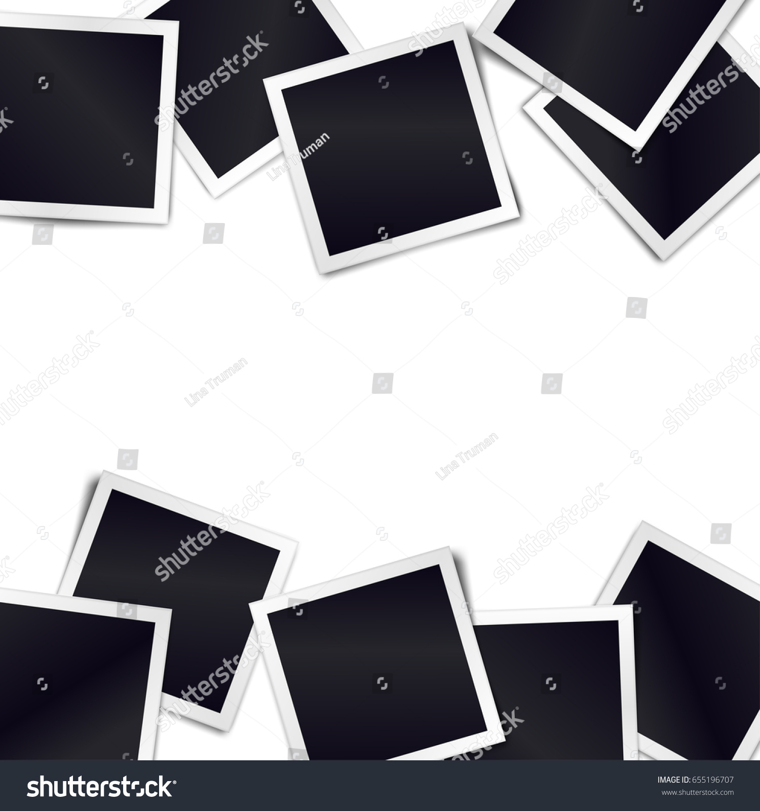 Border Realistic Black Photo Frames On Stock Illustration 655196707 ...