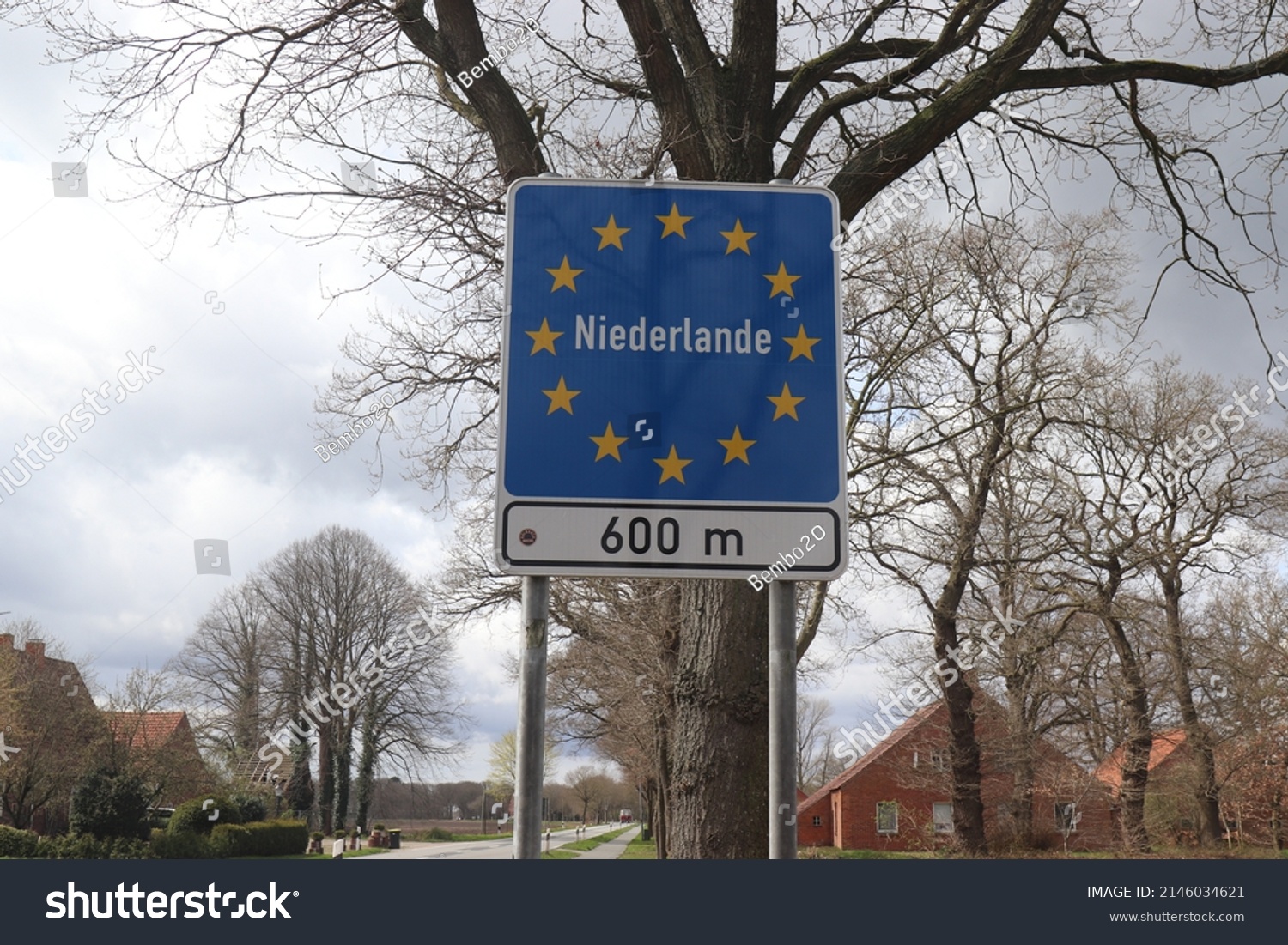 Border Sign Niederlande German Border Niederlande Stock Photo ...