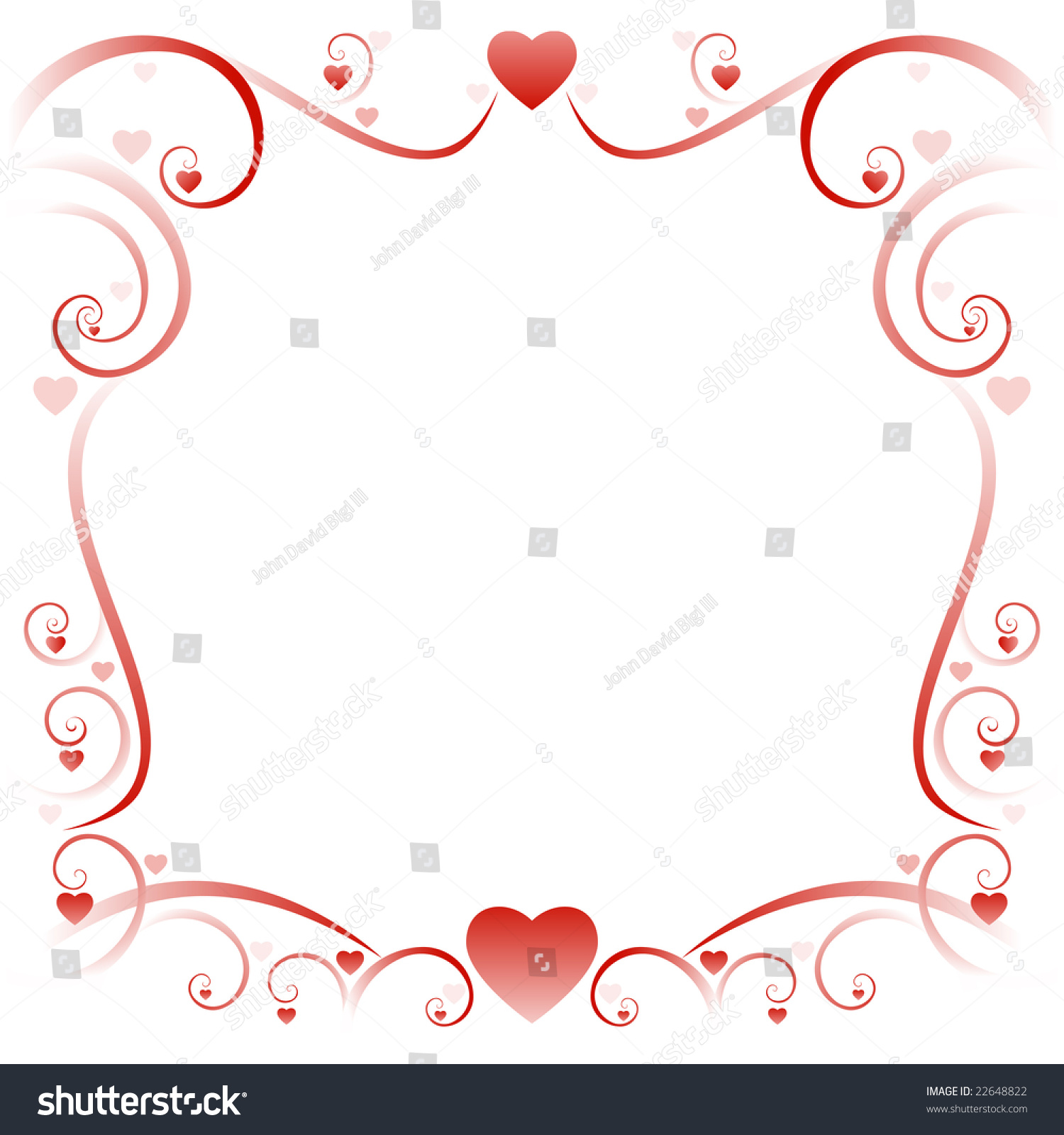 Border Swirls Hearts Stock Illustration 22648822 - Shutterstock