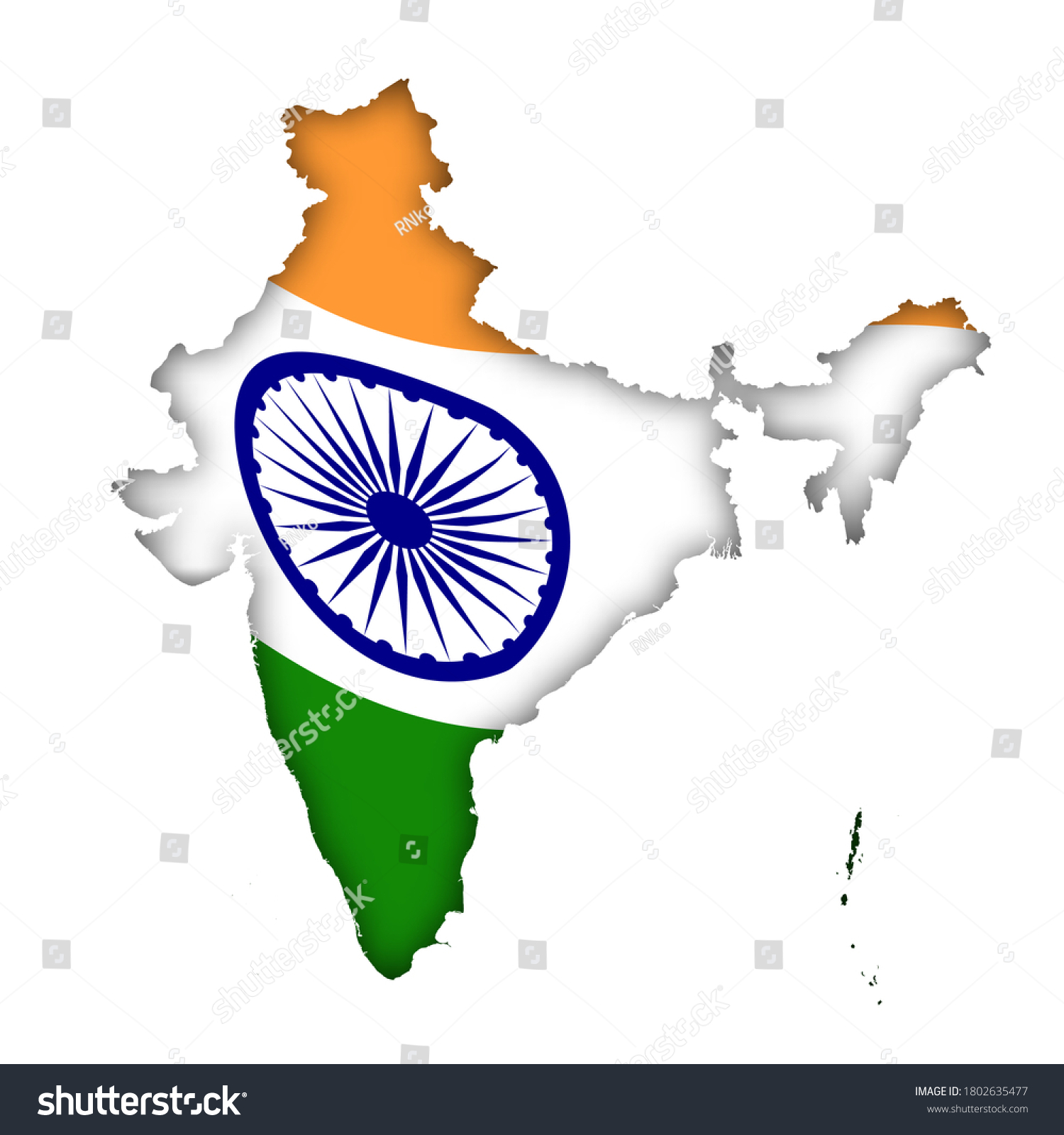 Borders India Colors National Indian Flag Stock Illustration 1802635477