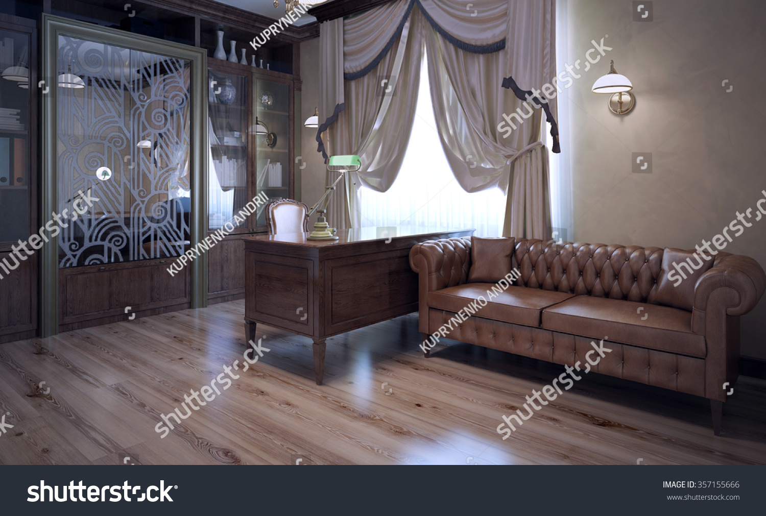 Boss Office Modern Style Brown Color Stock Illustration 357155666