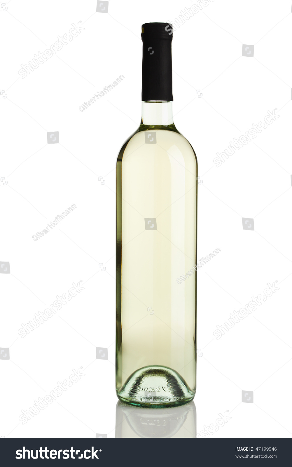 Bottle White Wine Without Labels Isolated Stock Photo 47199946 ...