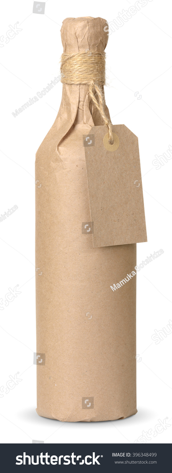 Download Bottle Wine Wrapped Kraft Paper Price Stock Photo Edit Now 396348499 Yellowimages Mockups