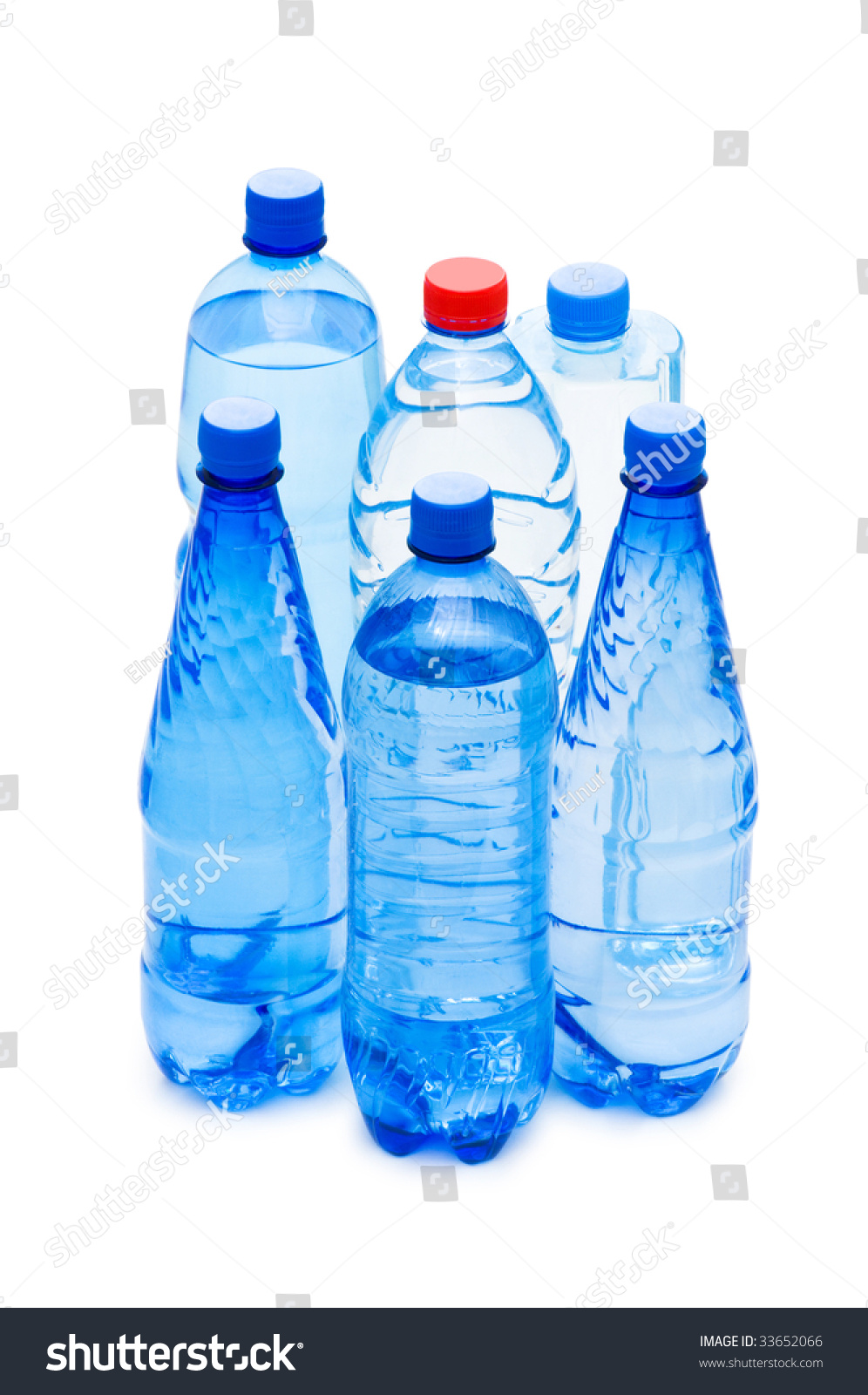 Bottles Of Water Isolated On The White Stock Photo 33652066 : Shutterstock