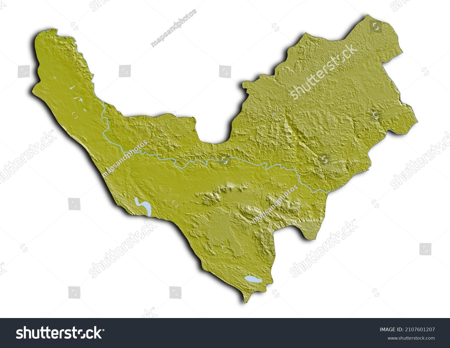 Bouenza Departmentrepublic Congo Map Shaded Relief Stock Illustration ...