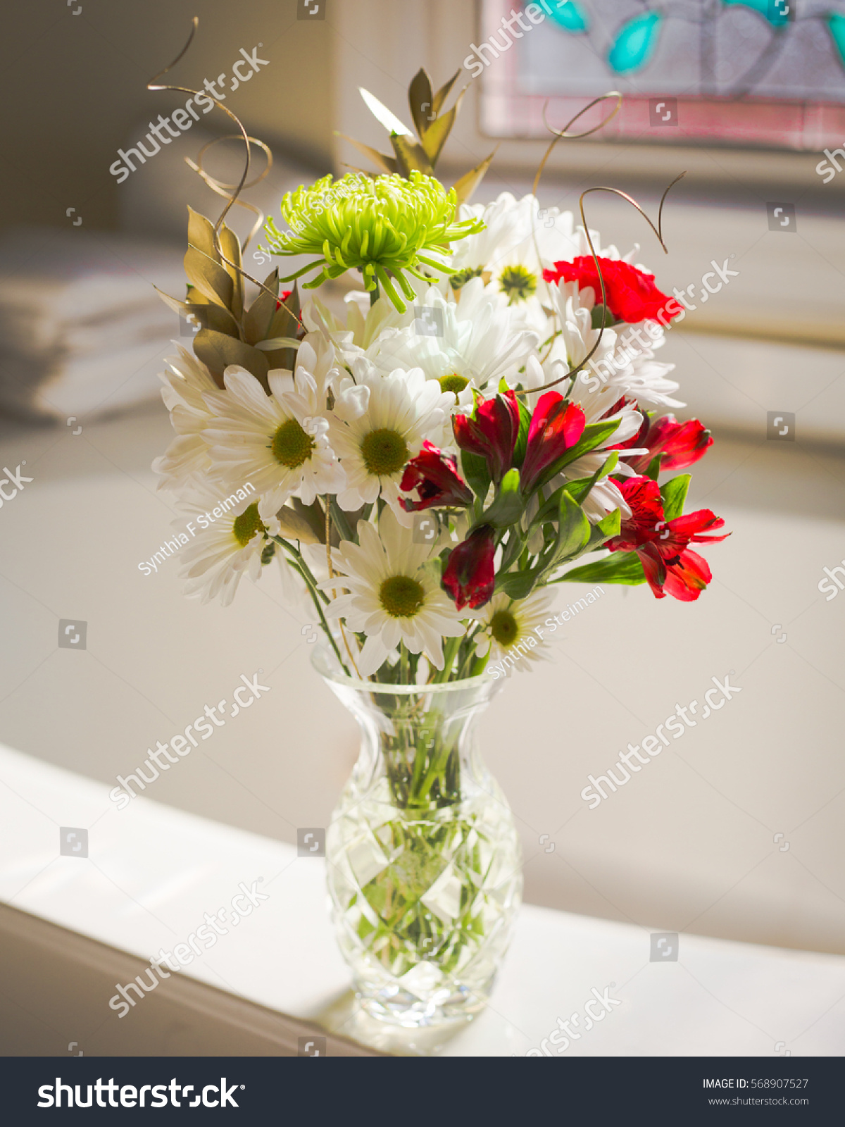 Bouquet Flowers Bathroom Stock Photo Edit Now 568907527