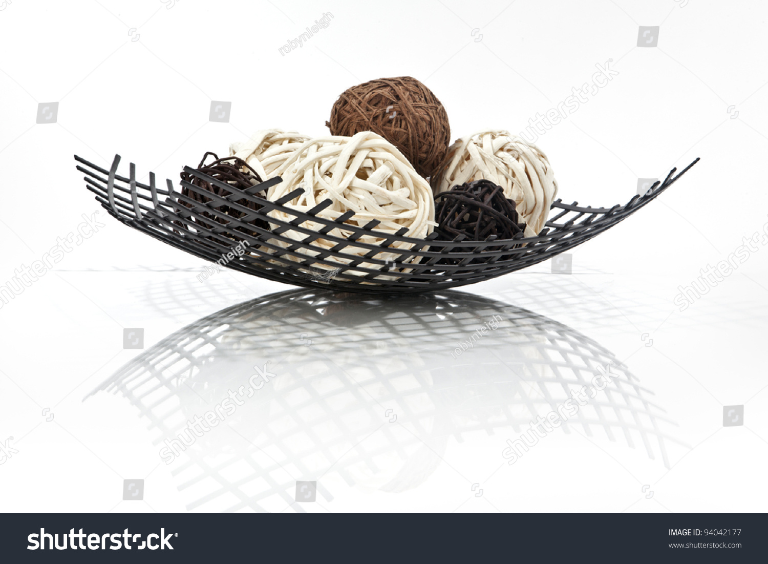 Bowl Decorative Balls Isolated On White Stock Photo Edit Now