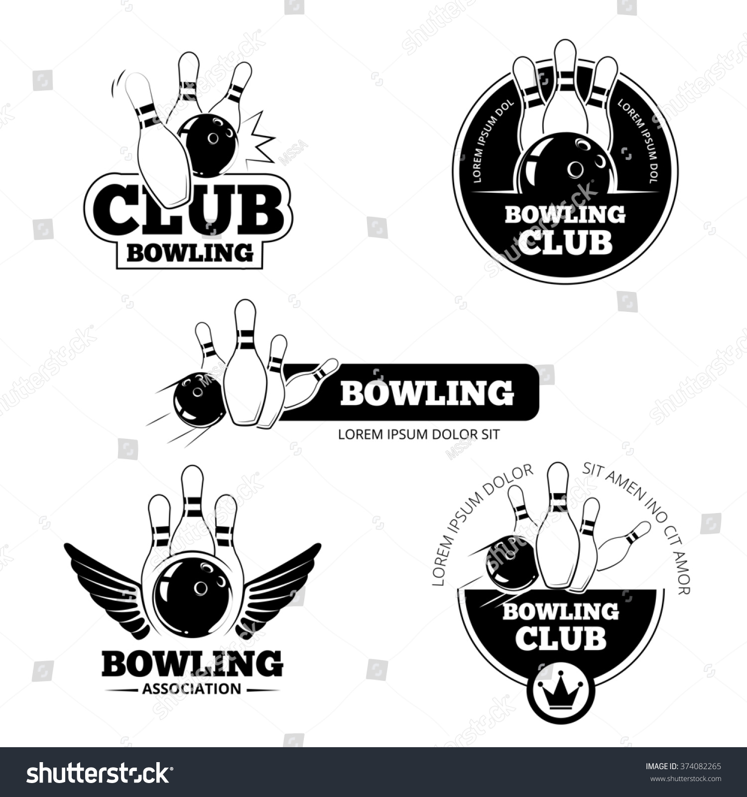 Bowling Labels Stock Photo 374082265 : Shutterstock