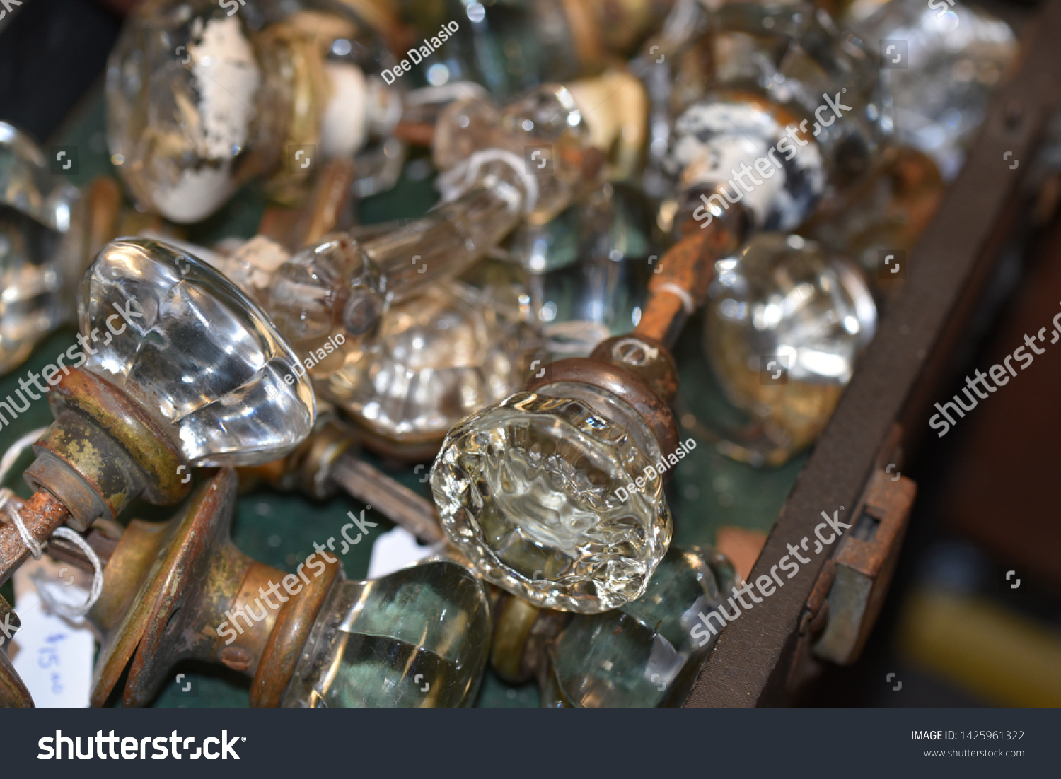 Box Old Antique Glass Door Knobs Stock Photo Edit Now