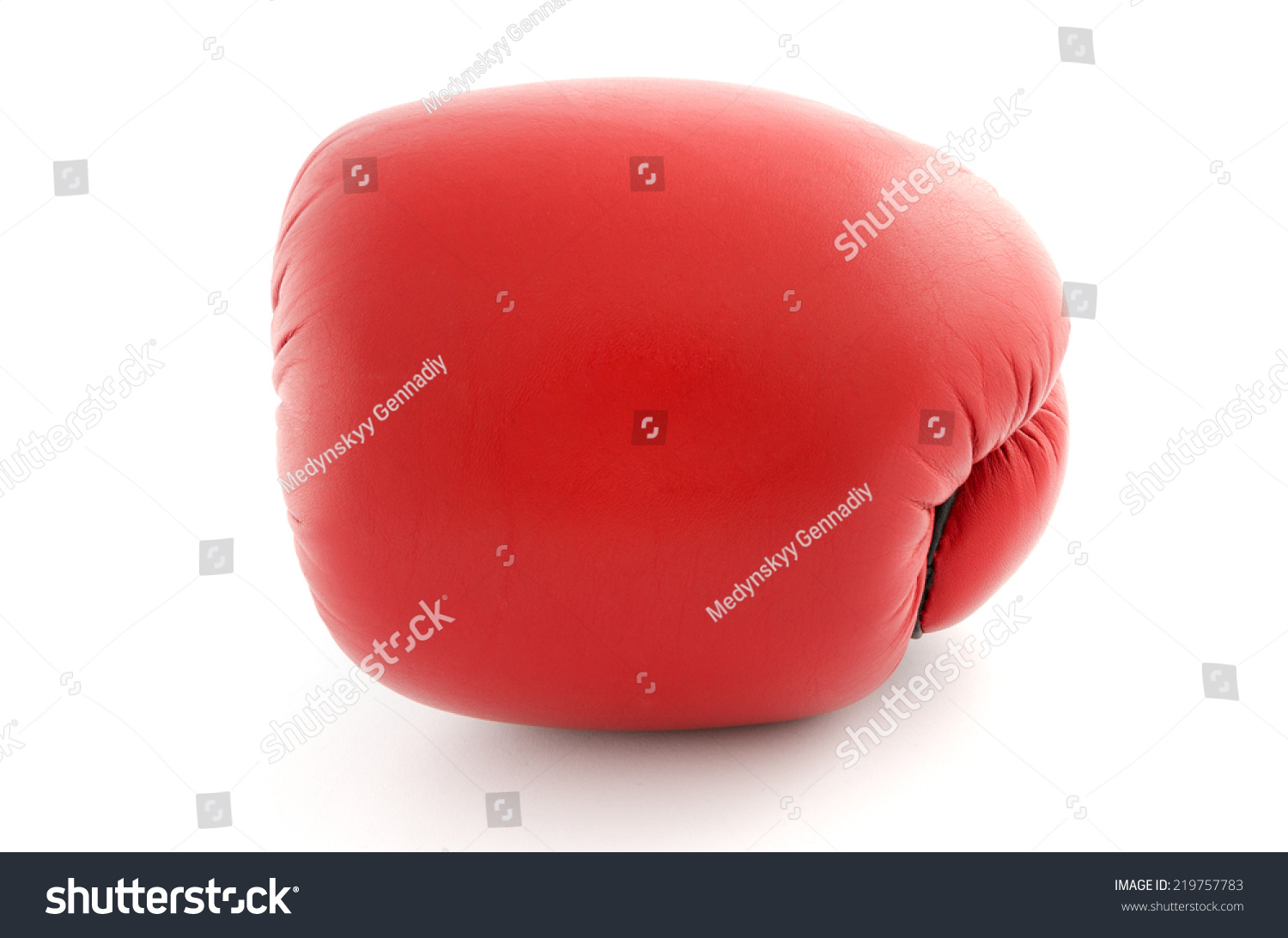 Download Boxing Glove Isolated On White Front Stock Photo 219757783 ...