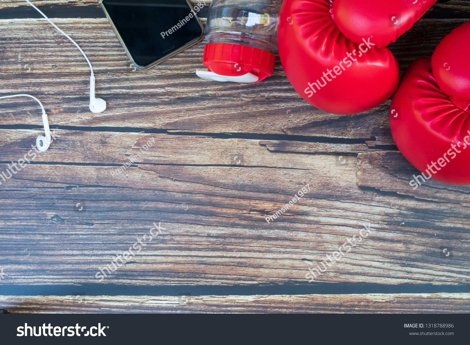 boxing gloves and headset