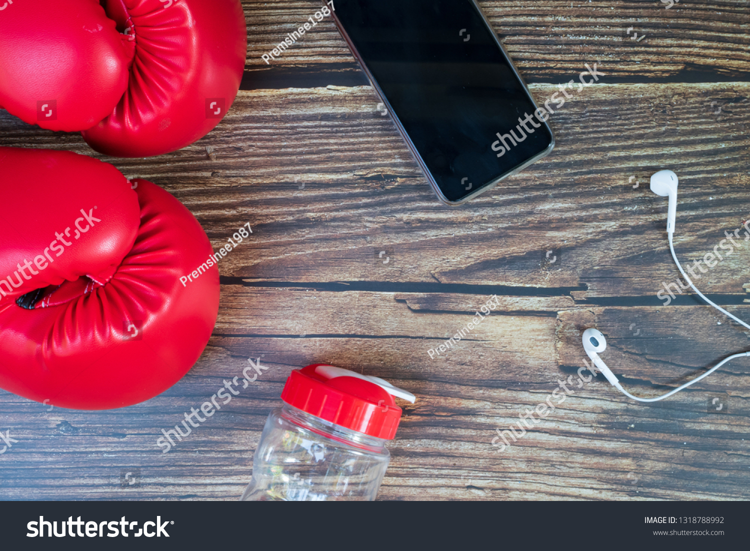 boxing gloves and headset