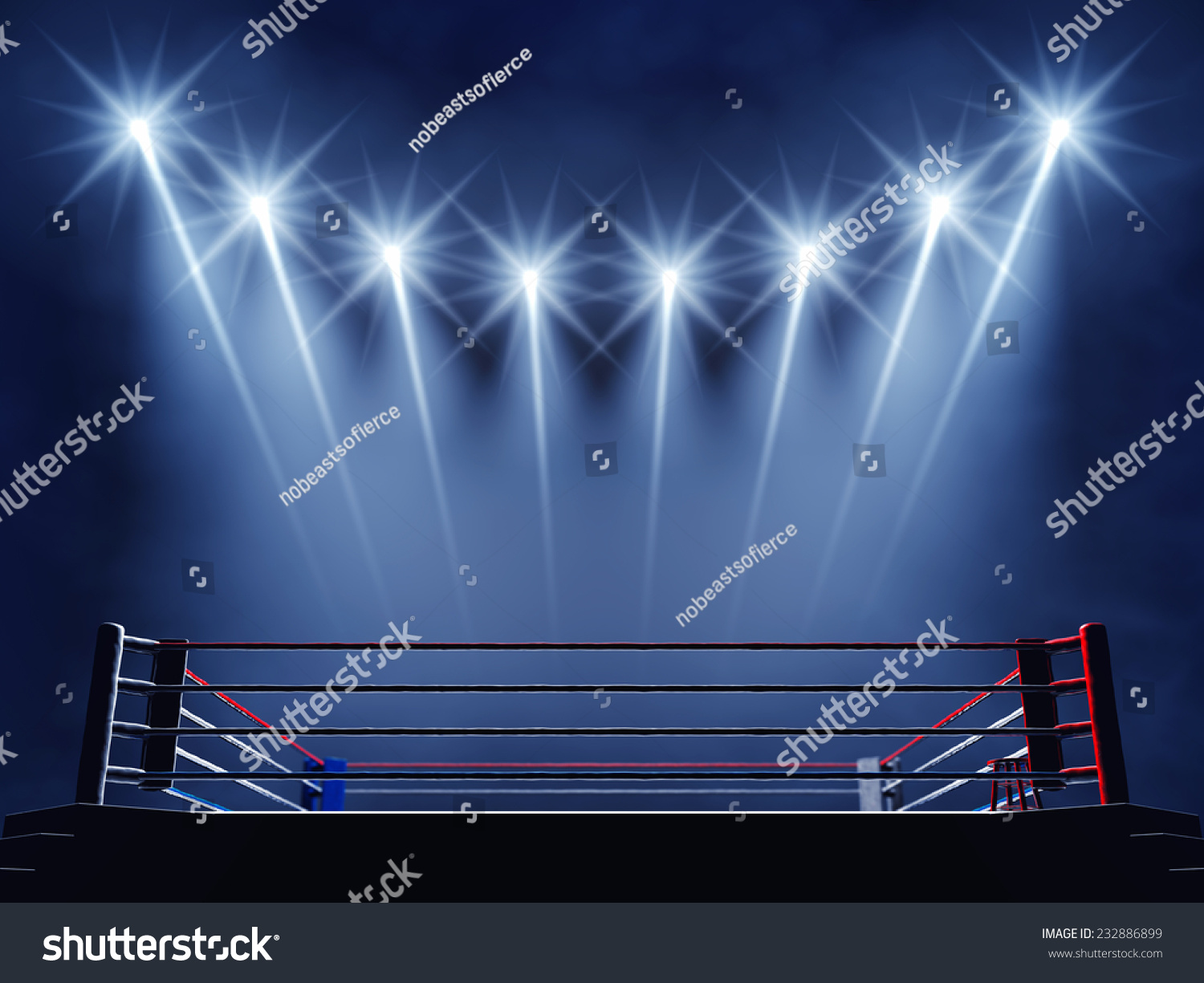 Boxing Ring Floodlights Fight Night Event Stock Illustration 232886899 ...