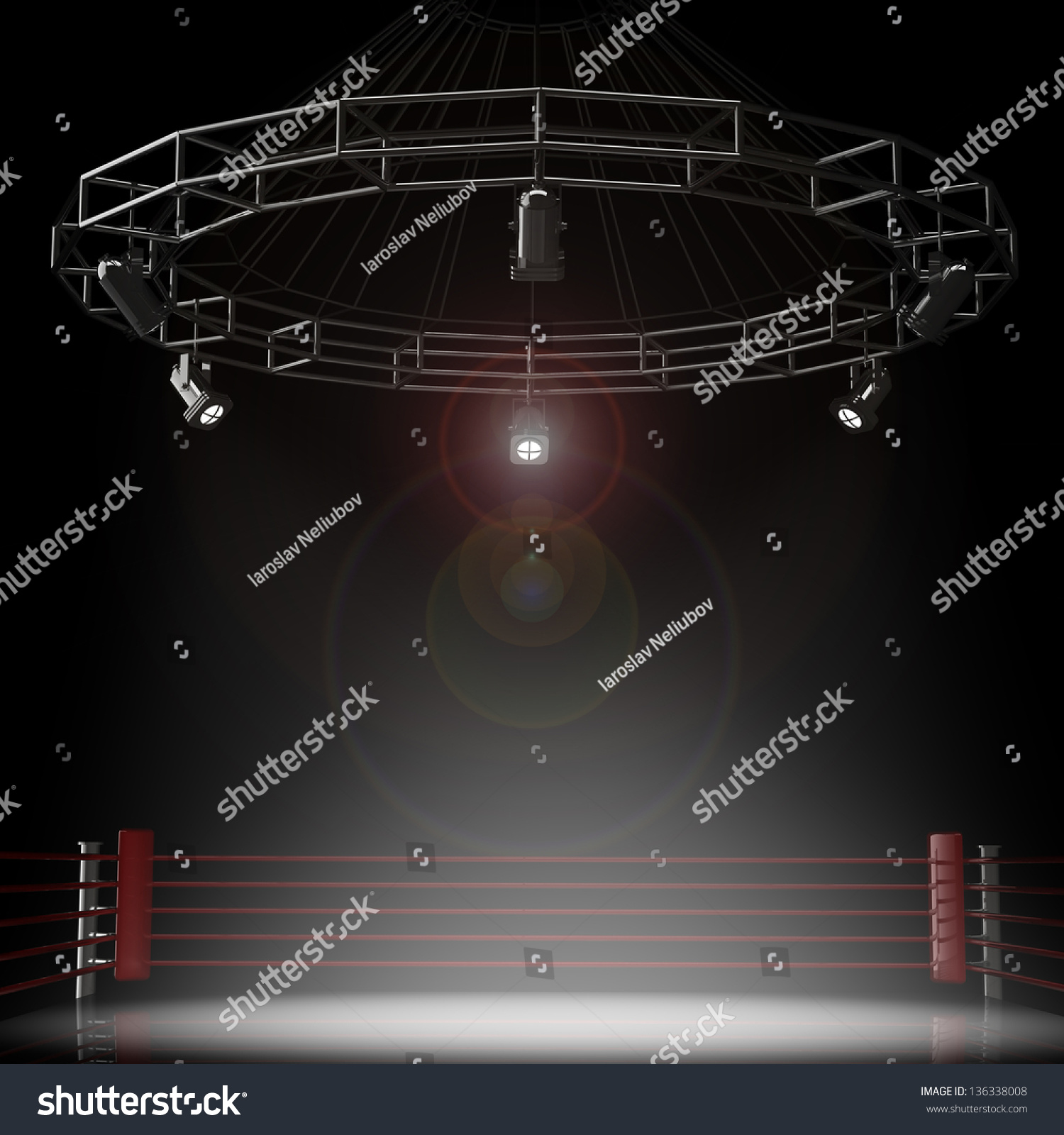 Boxing Ring High Resolution 3d Render Stock Illustration 136338008