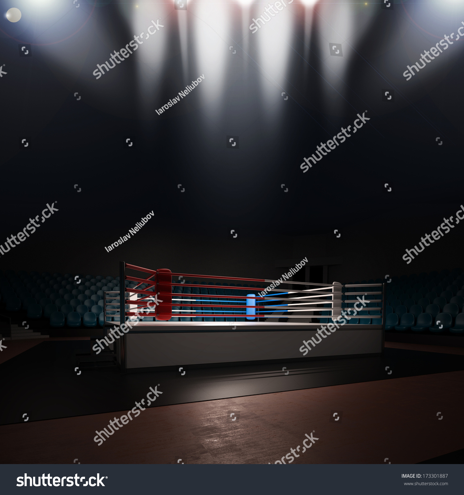 Boxing Ring High Resolution 3d Render Stock Illustration 173301887