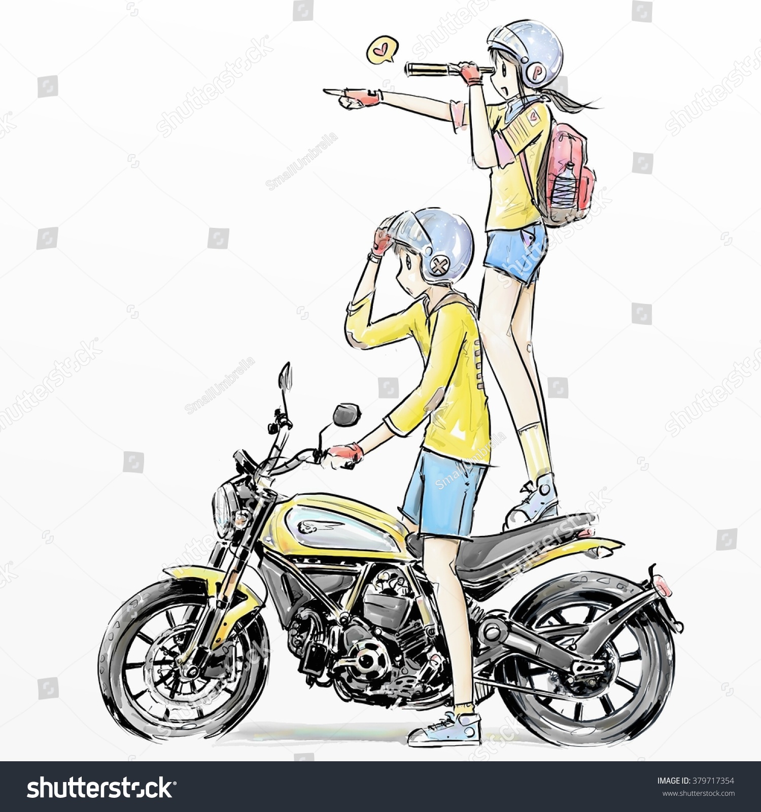 boy and girl on motorcycle