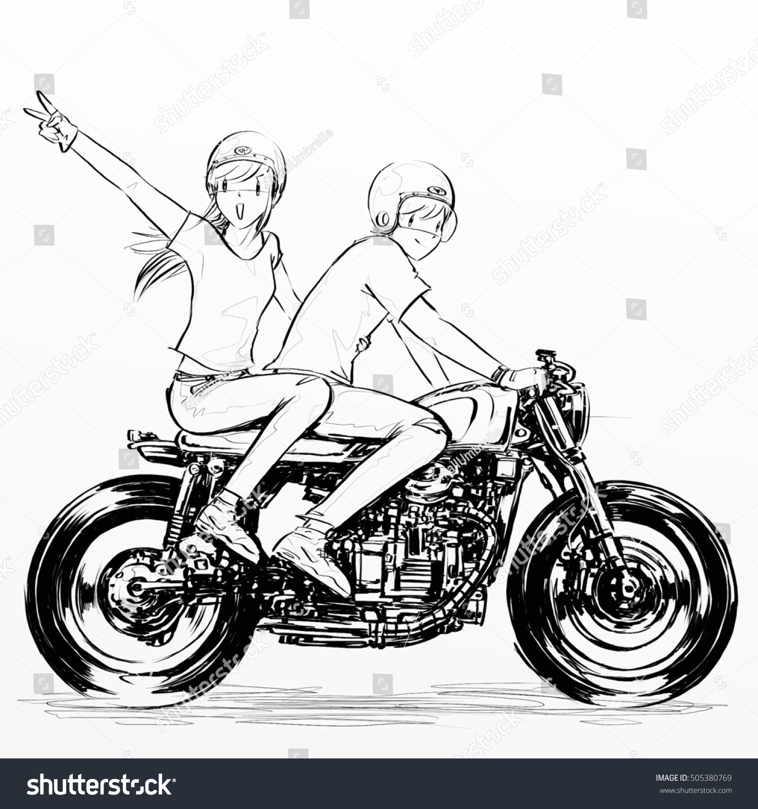 girl riding motorcycle