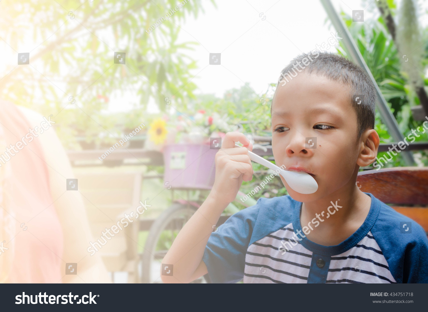 Boy Eating Breakfast Stock Photo 434751718 : Shutterstock