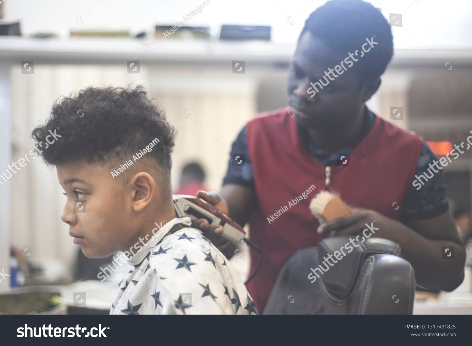Boy African Barbershop Cute Mixed Boy Stock Photo Edit Now