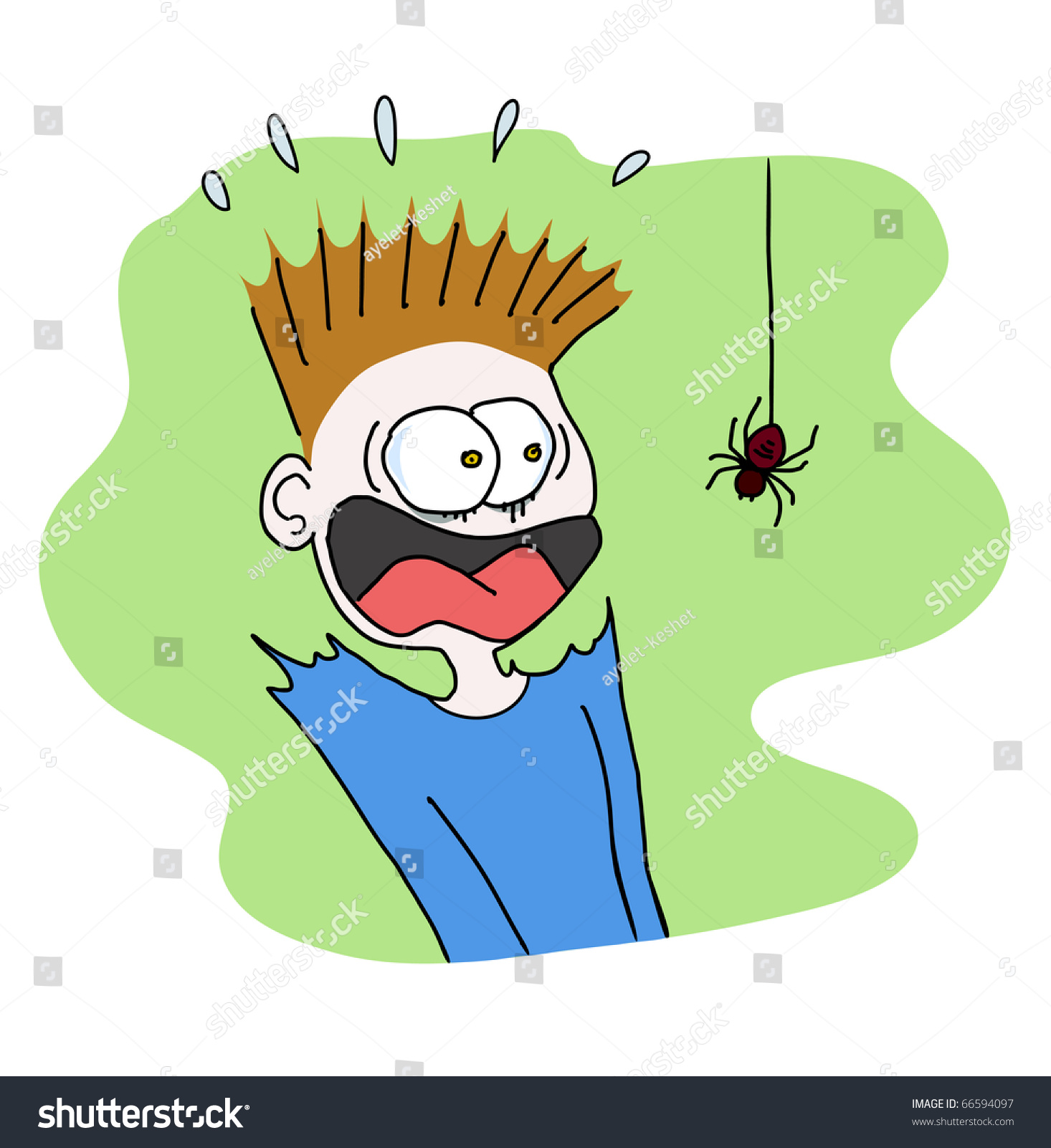 Boy Scared Of A Spider (Vector Is Available In My Portfolio) - 66594097 ...