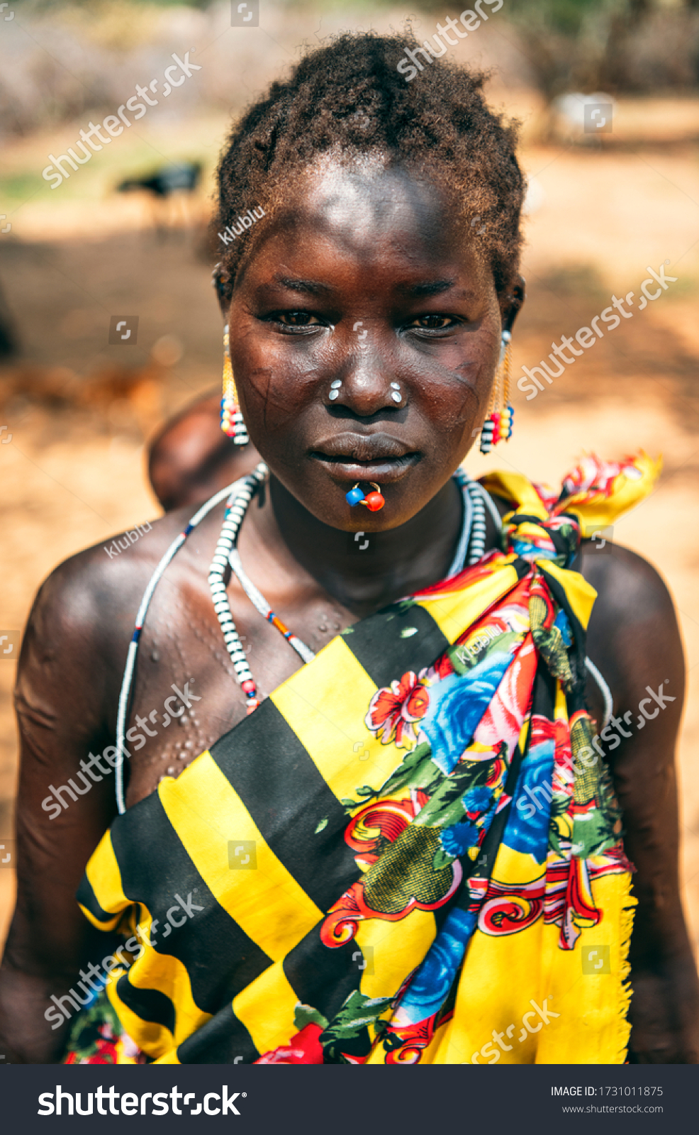 3 461 Body Modification Stock Photos Images Photography Shutterstock   Stock Photo Boya Tribe South Sudan March Woman In Traditional Colorful Clothes And Accessories 1731011875 