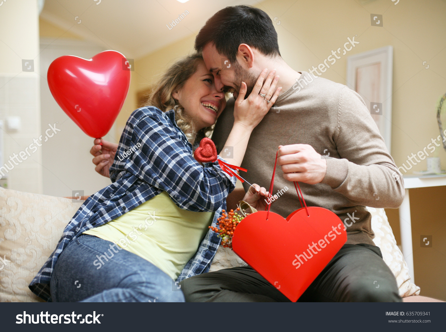 Boyfriend His Girlfriend Celebrating Holiday Young Stock Photo