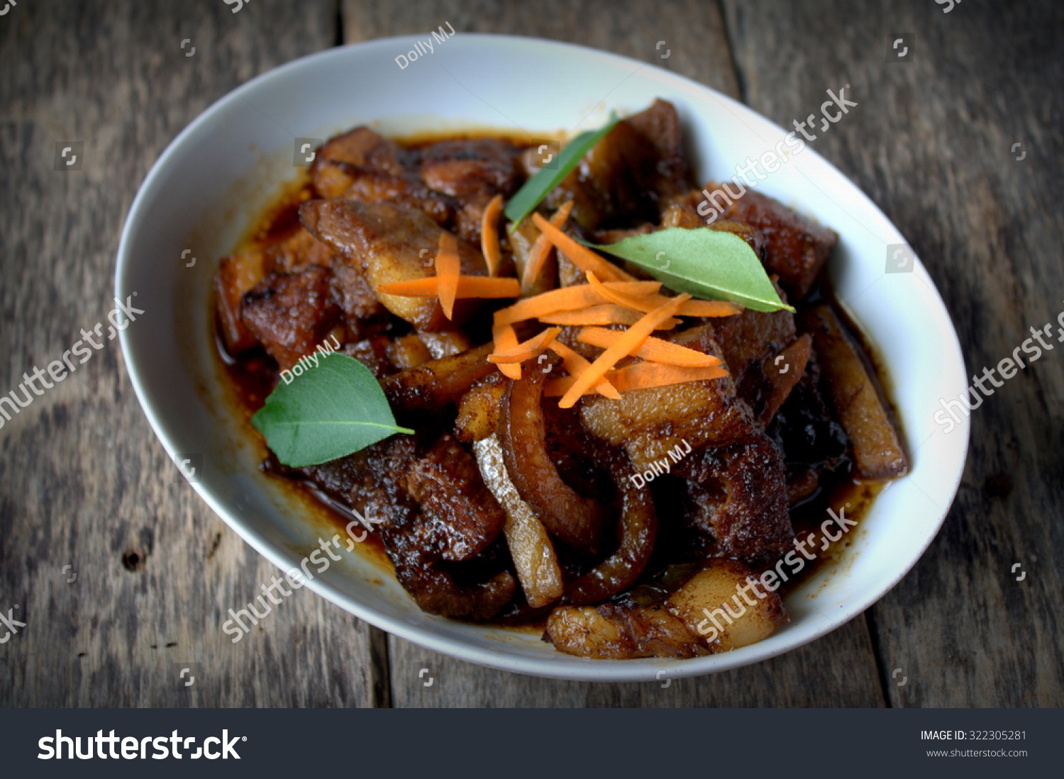 Braised Pork Belly Cooked Soya Sauce Stock Photo 322305281 | Shutterstock