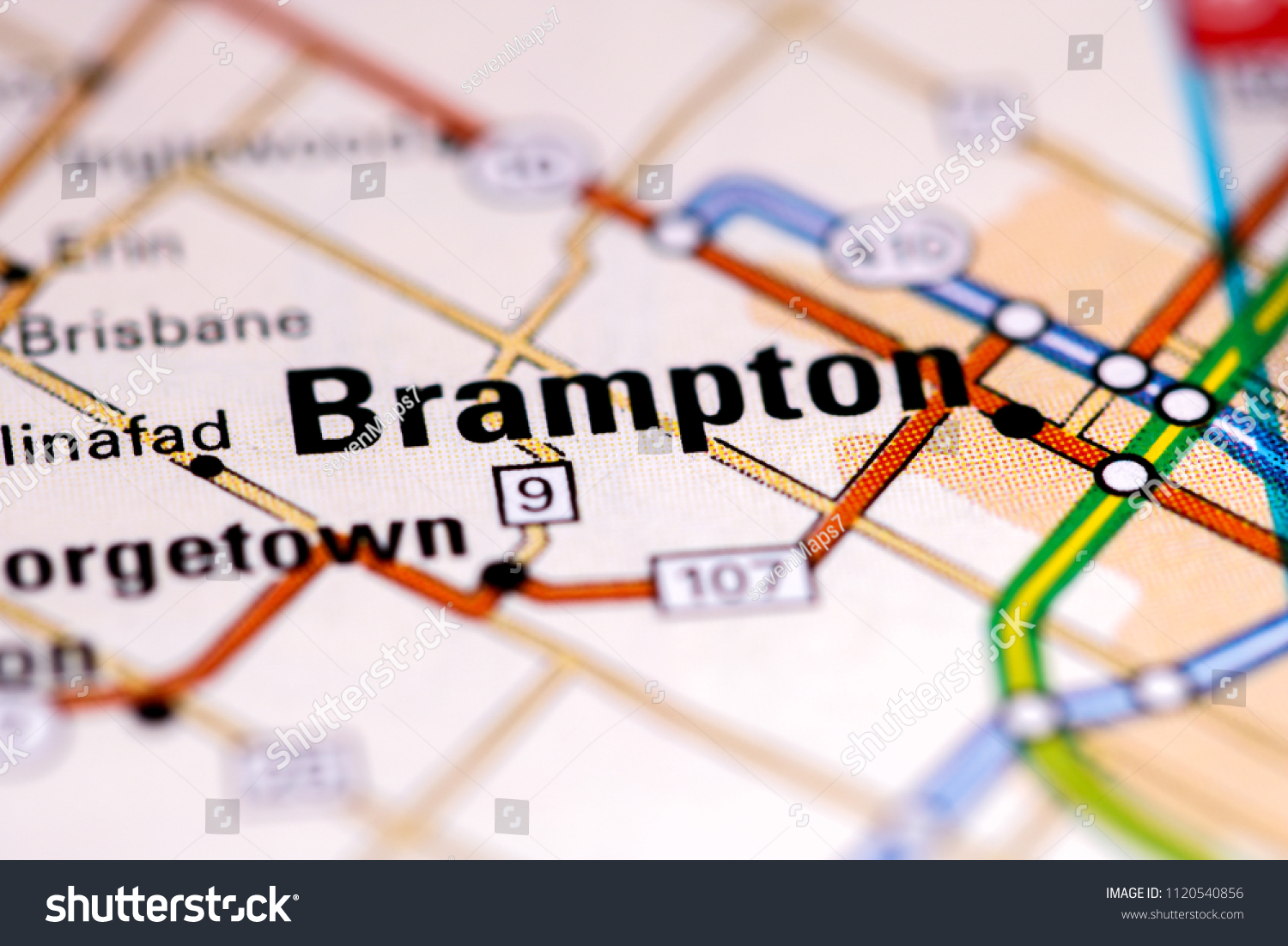 Brampton In Canada Map Brampton Canada On Map Stock Photo 1120540856 | Shutterstock