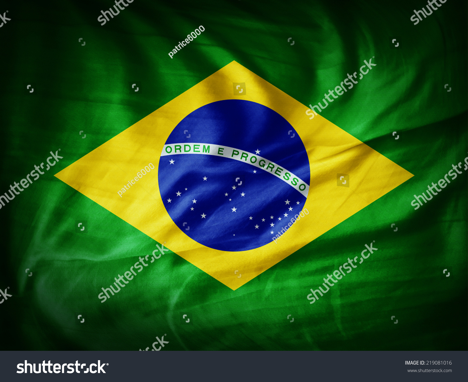 Brazil Flag Green Background Stock Illustration 219081016