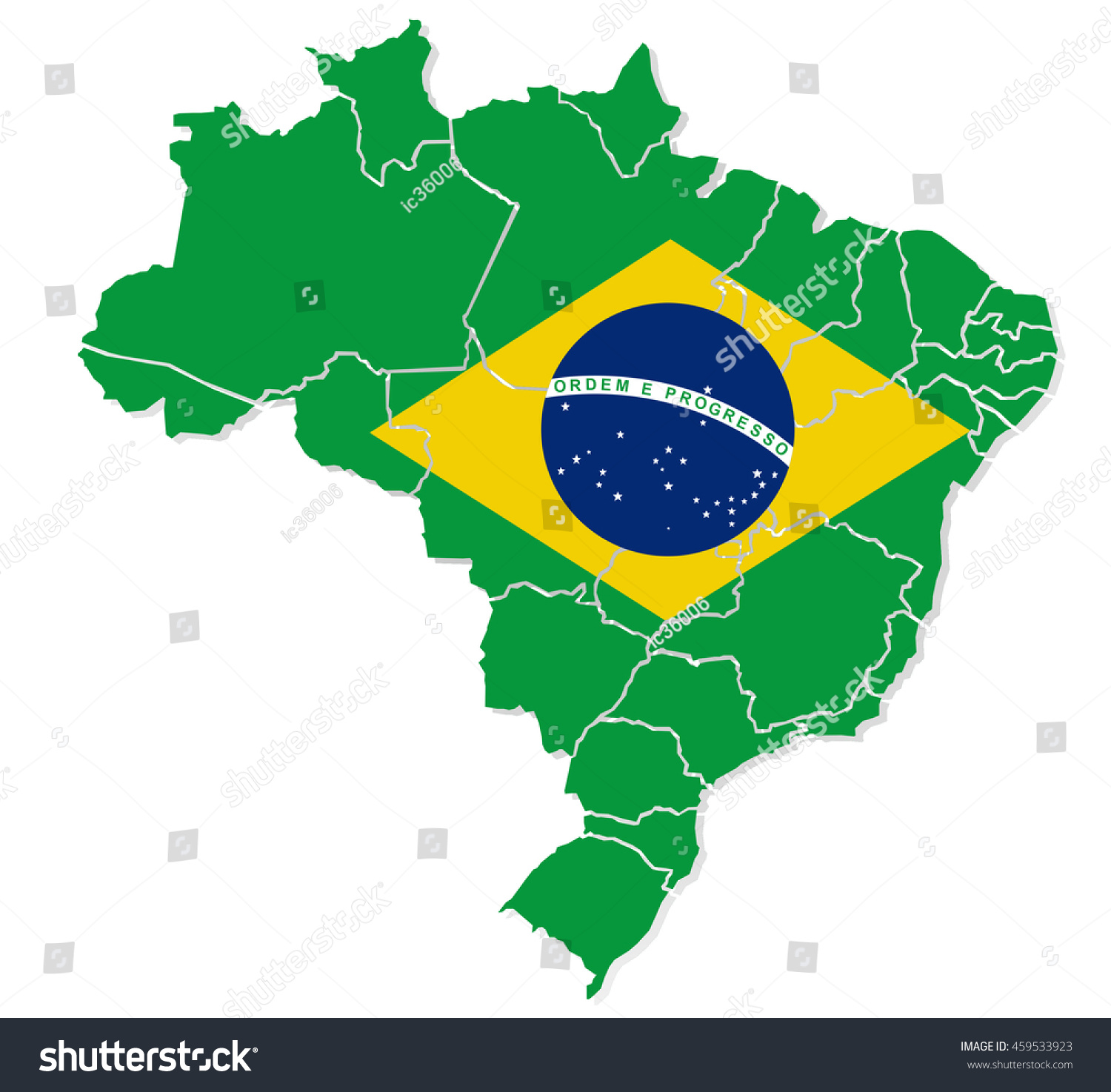 Brazil Map Stock Illustration 459533923