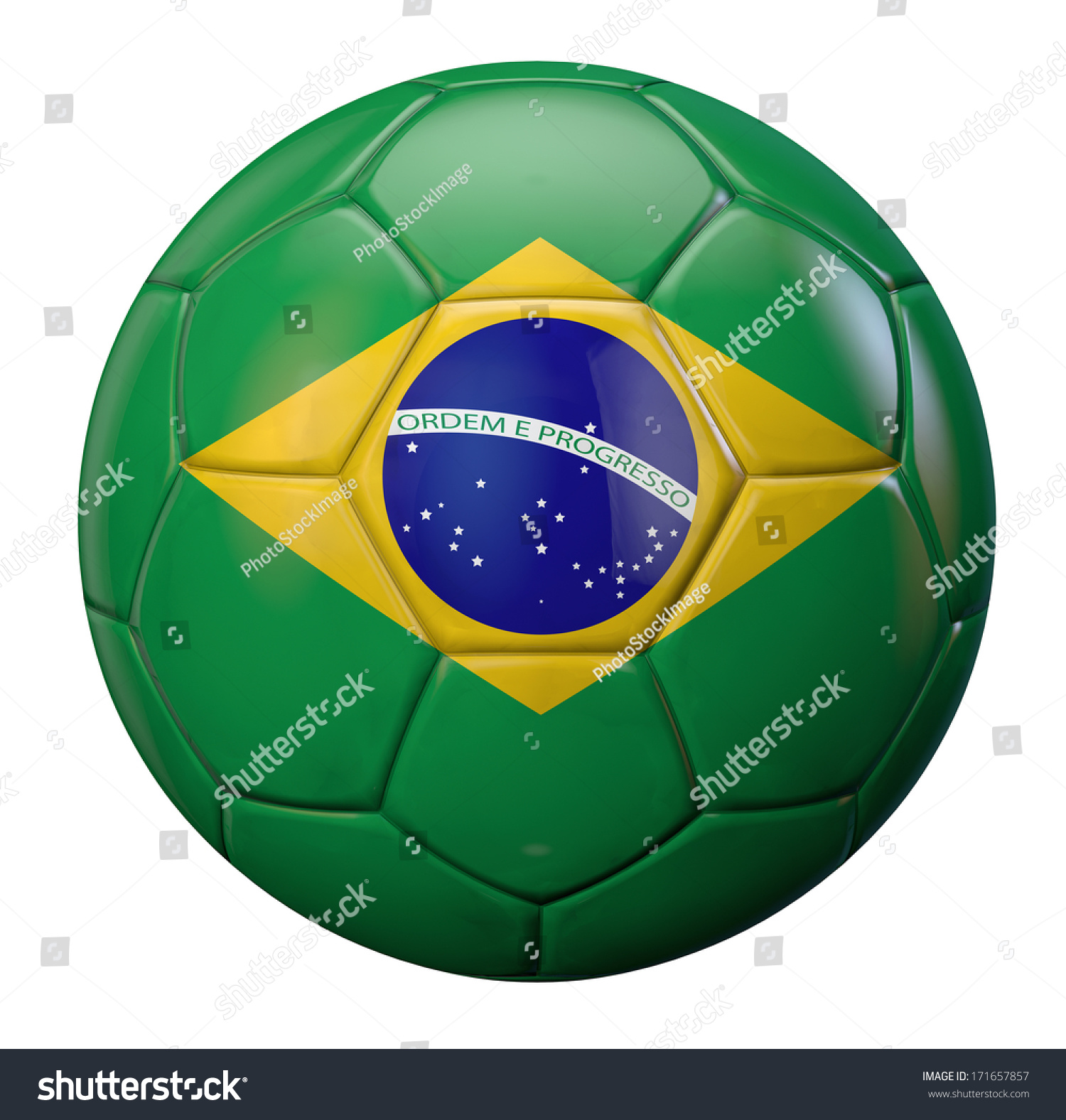 Brazil National Flag Football Isolated Clipping Stock Illustration ...