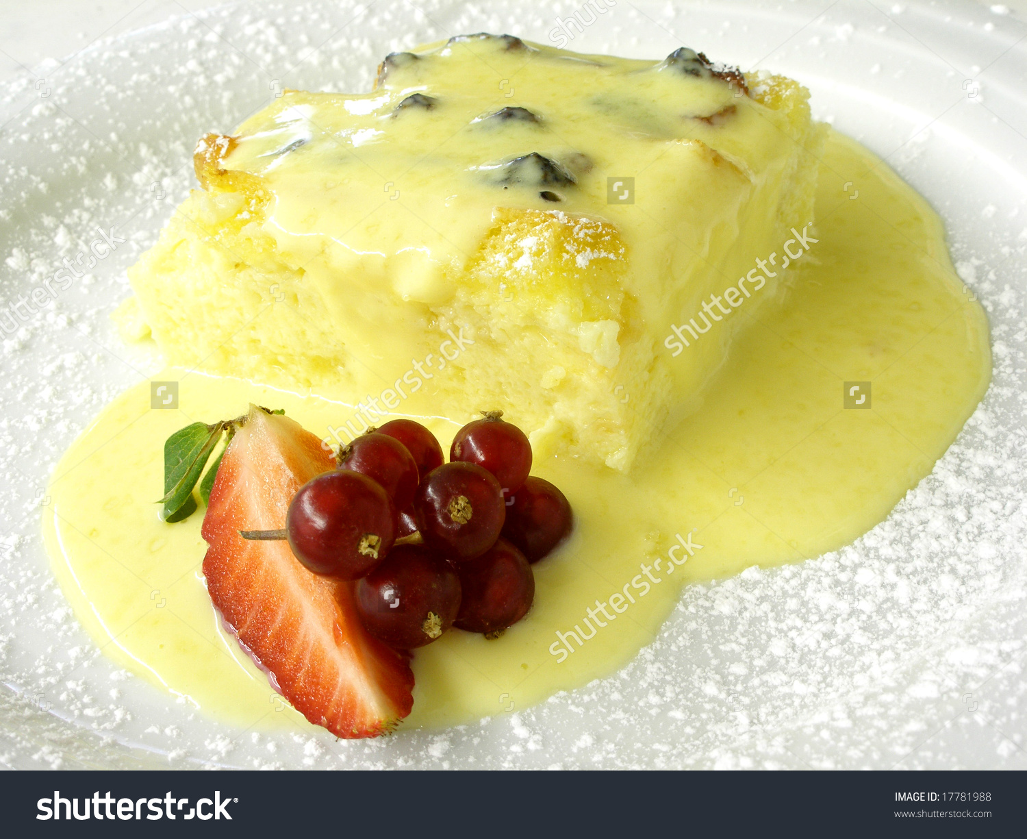 Bread Butter Pudding Custard Sauce Stock Photo Edit Now