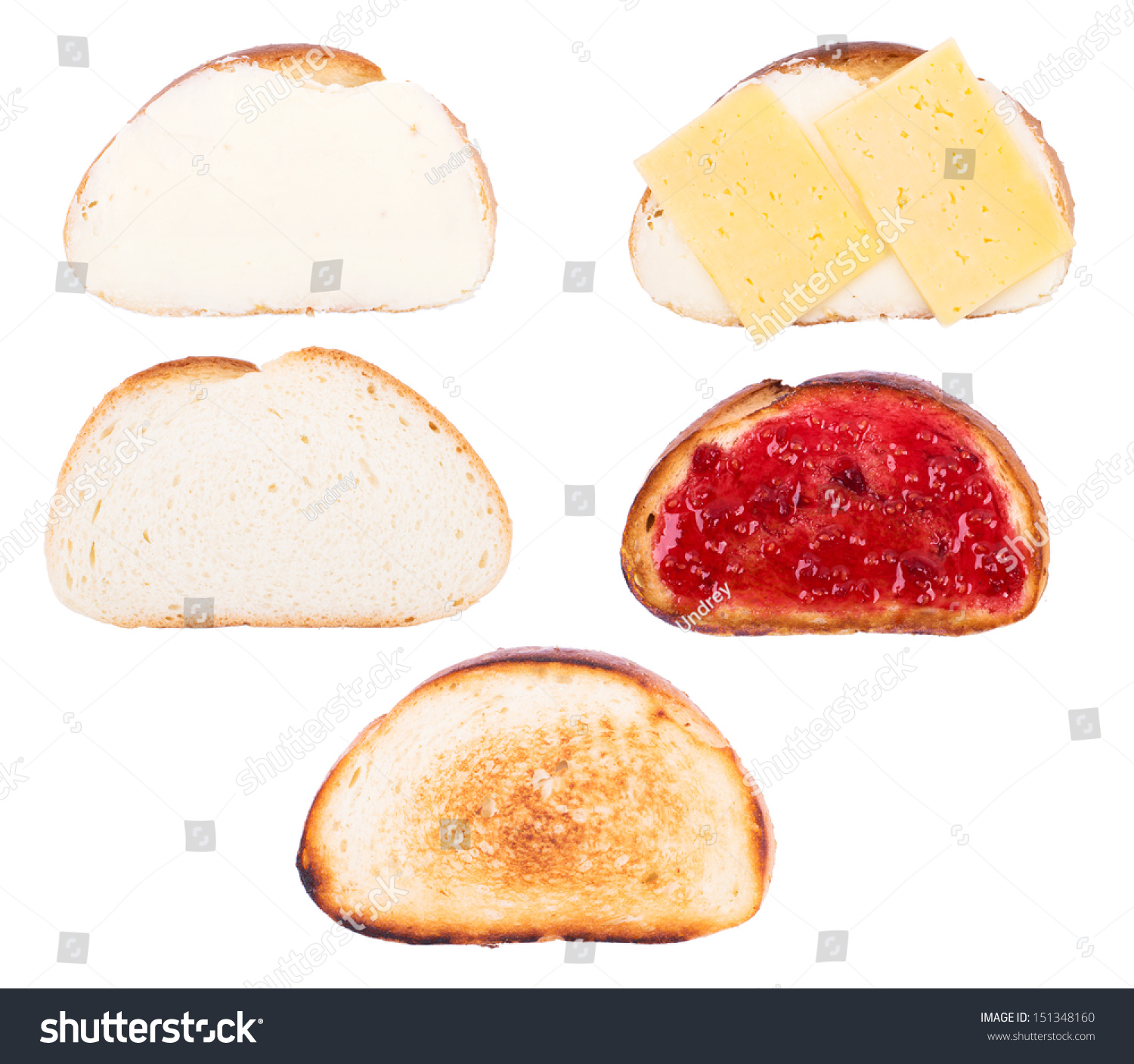 Bread Butter Isolated On White Jam Stock Photo Edit Now