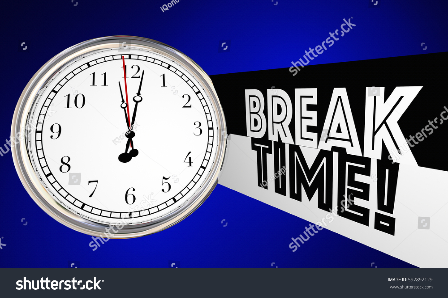 Break Time Clock Relax Stop Working Stock Illustration 592892129