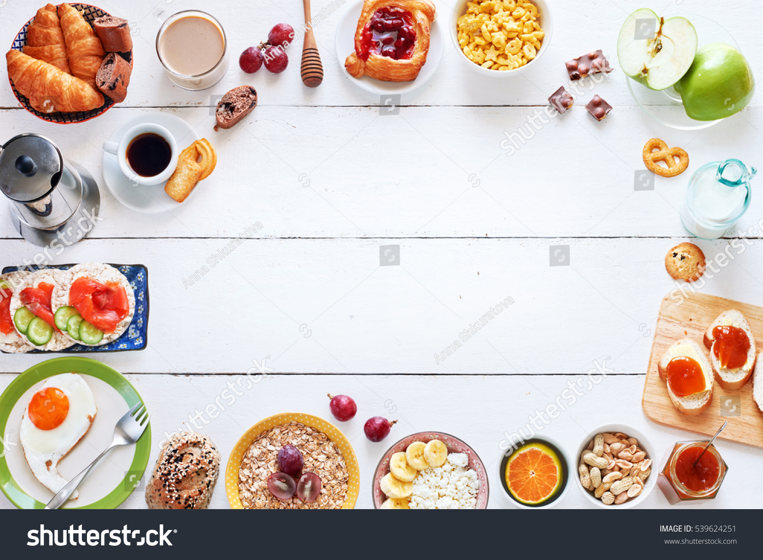 Breakfast Menu Food Frame Copy Space Stock Photo 539624251 | Shutterstock