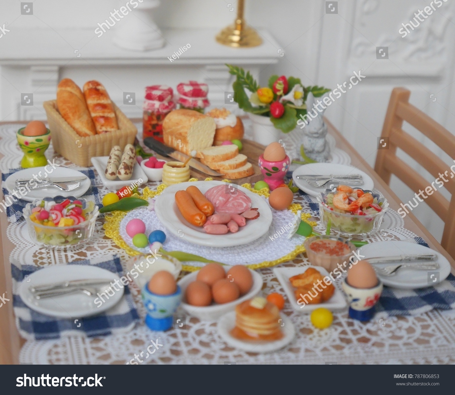 Breakfast Brunch Table Setting Easter Meal Stock Photo Edit Now 787806853