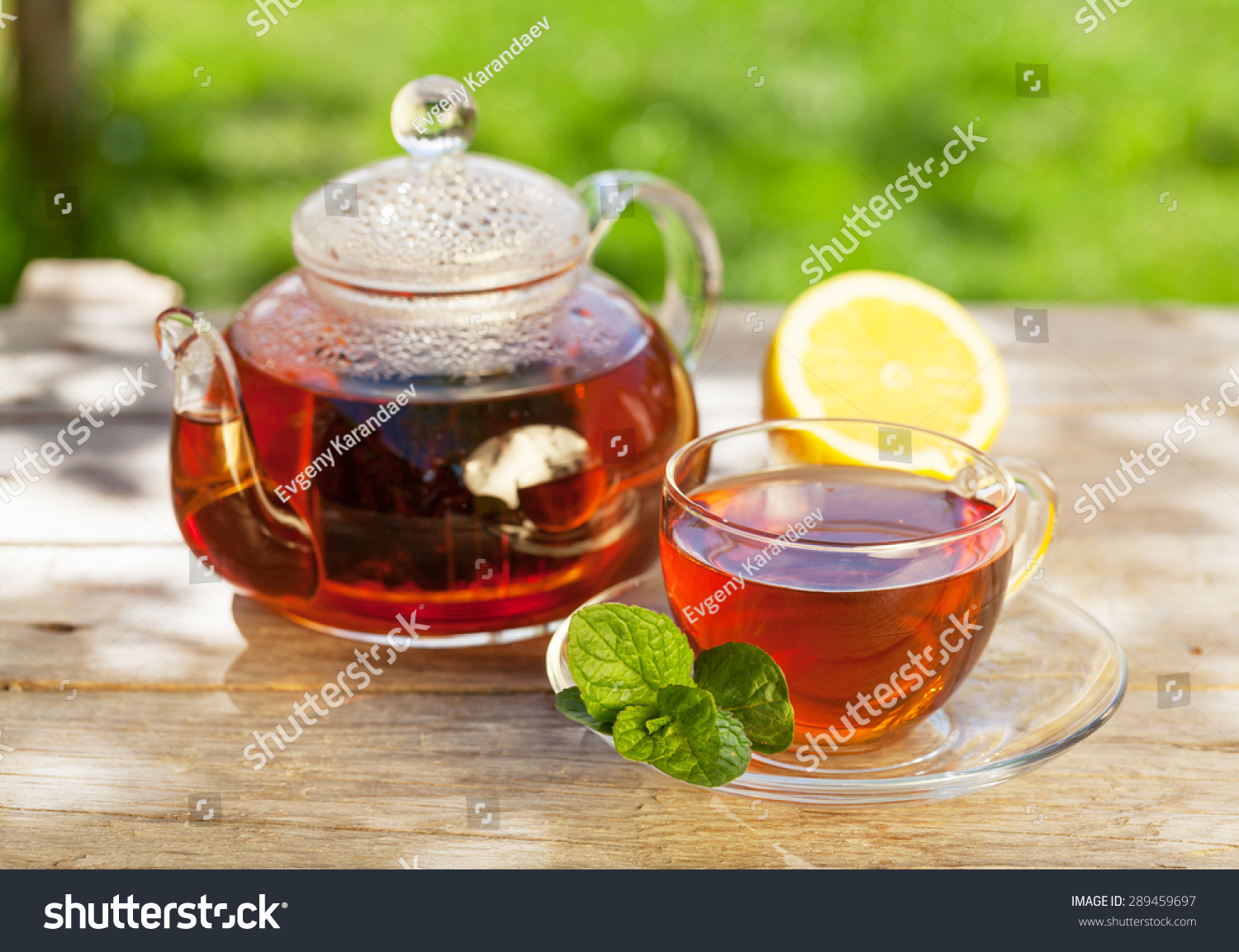 Breakfast Tea On Table Sunny Garden Stock Photo Edit Now 289459697