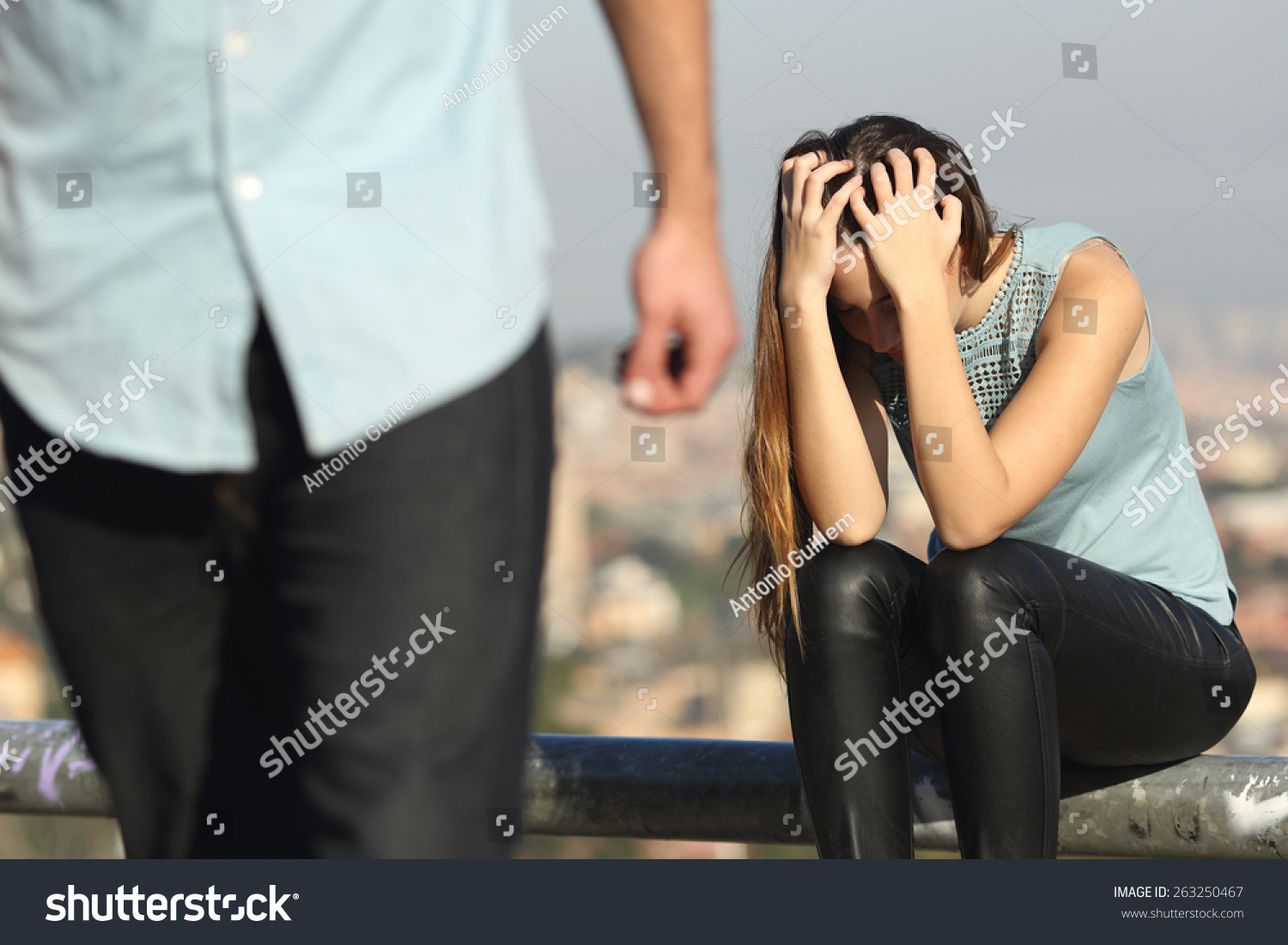 Breakup Couple Bad Guy Sad Girlfriend Stock Photo Edit Now 263250467