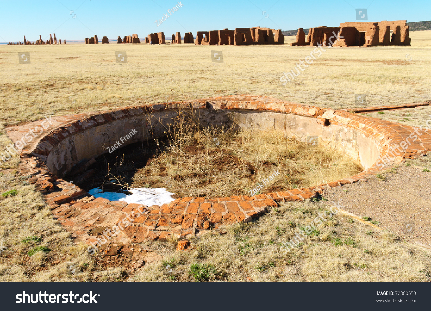 Brick Fire Pit Adobe Wall Ruins Stock Photo Edit Now 72060550