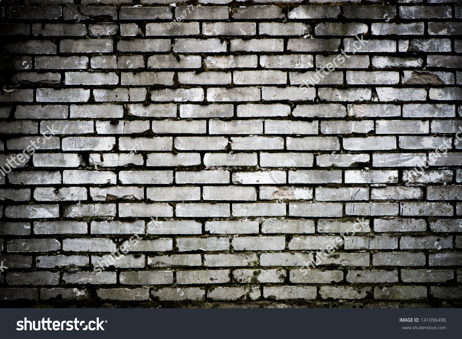 Brick Wall Black White Background Stock Photo 141096496 - Shutterstock