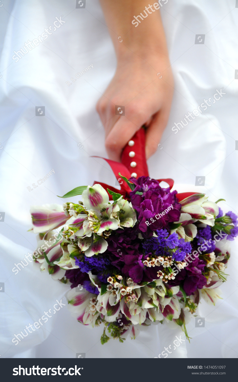 Bridal Bouquet Being Held Down Side Stock Photo Edit Now 1474051097