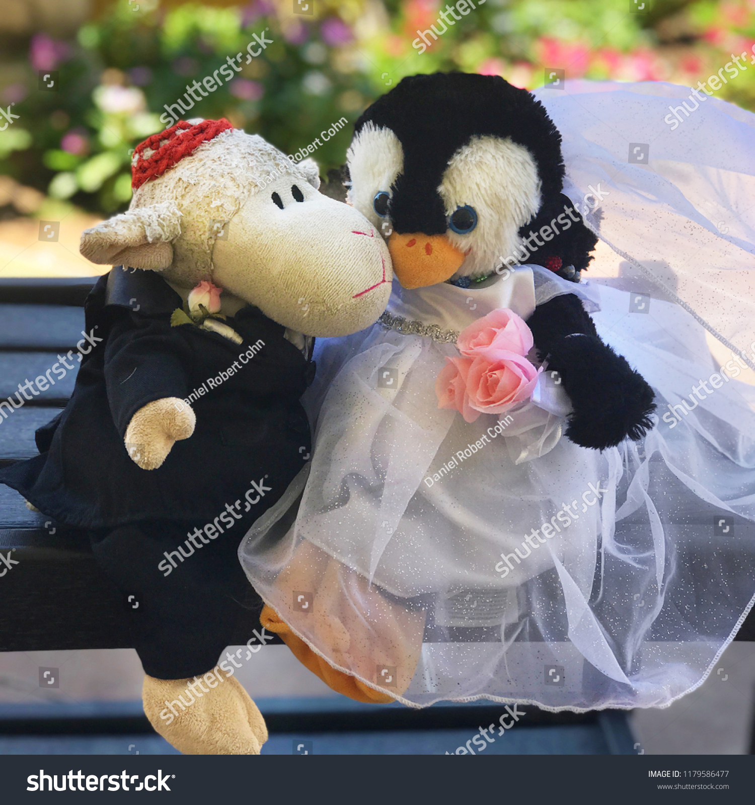 bride and groom stuffed animals