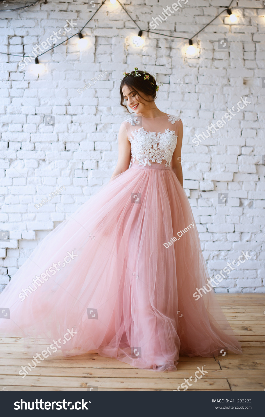 light pink wedding dress