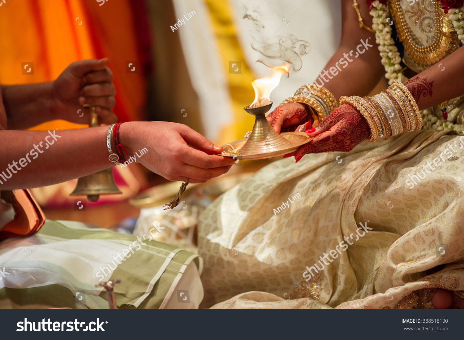 Bride Receiving Lamp Priest Tamil Hindu Stock Photo Edit Now