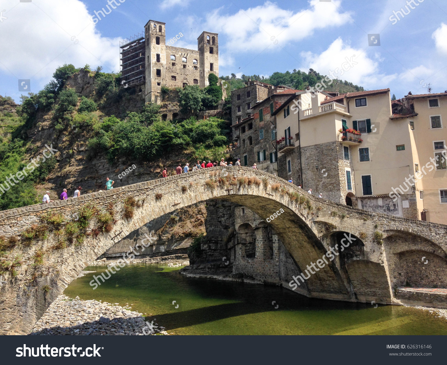 Bridge Dolceacqua Im On Nervia Torrent Stock Photo (Edit Now.